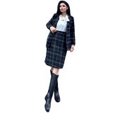 Tüvit Ceket Etek Takımı (Siyah, 2XL-3XL)