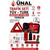 Tüvtürk Muayene Uyumlu Trafik Seti 1 Kg Yangın Tüpü + İlk Yardım Çantası + Reflektör +