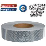 Tuvturk Onayli Belgeli Bant 1 Metre 5 Cm Beyaz Reflektorlu Reflektif Fosforlu Serit Bant Ikaz Bandi
