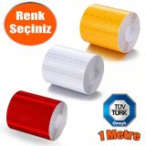 Tuvturk Onayli Reflektorlu Reflektif Fosforlu Bant Ikaz Bandi 1 Metre