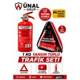 Tüvtürk Uyumlu 1 Kg Yangın Söndürücü Trafik Seti Reflektör, Ve İlk Yardım Çantalı Araç