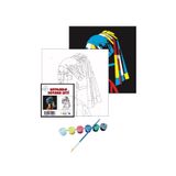 tuvval 20X20 SAYILARLA BOYAMA TUVAL SETİ İNCİ KÜPELİ KIZ + 6 LI BOYA+FIRÇA