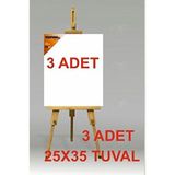 Tuvval 25X35 Tuval 3 Adet Sanat Çalışmaları İçin Beyaz Renkli Yüksek Kalite