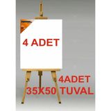 Tuvval 35X50 Tuval 4 Adet Kalite Pamuk Yüzeyli Sanatsal Malzeme Seti