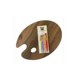 tuvval 6lı FIRÇA SETİ + AHŞAP RESİM PALETİ 30x40cm