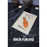 Tüy Kalem Ahşap Plan Defteri - Tarihsiz Ajanda - Günlük Planlayıcı (Süresiz Planlama Defteri) A5