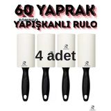 Tüy Toplayıcı Rulo 4 Adet Yapışkanlı Rulo 60 Yaprak Rulo Kedi Tüy Toplama Köpek Tüy Toplama