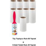 Tüy Toplayıcı Rulo 9 Adet Yedek Rulo Kedi Tüy Toplayıcı Köpek Tüy Toplayıcı