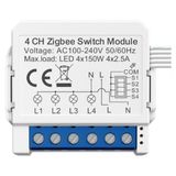 Tuya 4ch Zigbee Akıllı Işık Anahtarı Modülü