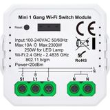 Tuya Uyumlu Tekli Wifi Akıllı Anahtar (10A - 220V Röle) - Tek Çıkışlı, Anahtar Girişli, Google Asistan, Alexa Destekli Switch