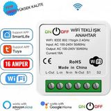 Tuya Wifi Destekli Akıllı Zamanlayıcı Işık Anahtarı 16A Uzaktan Kumanda ve Ses Kontrolü ile