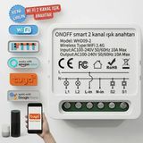 Tuyam Smart Tuya Destekli 2 Kanallı Işık Anahtarı Uzaktan Kontrol