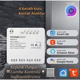Tuyam Smart Tuya WiFi ve Rf 433 mhz Destekli Akıllı 4 kanallı Kuru Kontak Anahtar - 1