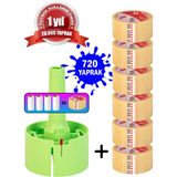 Tuybox Yeşil + 6 Bant 720 Yaprak Koli Bantlı Tüy Toplayıcı, tüy toplama rulosu yerine