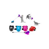 Tüylü Yaylı Kedi Ayak Oltası Kedi Oyuncağı 9 cm-35 cm Pembe