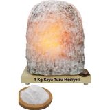 Tuz Shop Çankırı 4-5 kg Doğal Tuz Lamba 1 kg Kaya Tuzu Hediyeli - Beyaz