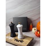 Tuz Ve Karabiber Değirmeni Baharat Öğütücü 2 Lİ SET 14 CM - MAT SİYAH BEYAZ-ALTIN