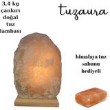 Tuzaura Tuz Lambası Çankırı Doğal tuzlambası 3,4 Kg ağırlığında - Açık Gri
