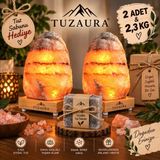 Tuzaura Tuz Lambası Tuzaura Gri Renkli Doğal Tuz Lambası Çankırı 2 Adet 2,3 kg Ağırlığında Kaya Tuzundan Üretilmiştir