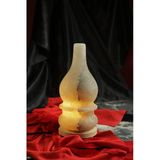 Tuzcu Kenan Beyaz Gaz Lambası Model Tuz Lambası Ahşap Kaideli 28 X 31 Cm