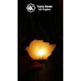 Tuzcu Kenan Beyaz Yaprak Model Tuz Lambası Ahşap Kaideli 14 X 18 Cm
