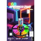 Tv Arkası Yatak Çocuk Odası Mutfak Salon Rgb Şerit Led Tak Çalıştır Kumandalı 3 Metre Animasyon