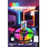 Tv Arkası Yatak Çocuk Odası Mutfak Salon Rgb Şerit Led Tak Çalıştır Uzaktan Kumandalı 2 Metre Modlu
