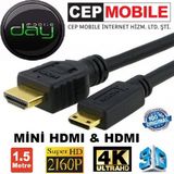 Tv-Kamera Ve Tablet Uyumlu Mini Hdmi To Hdmi Kablo (1.5M)
