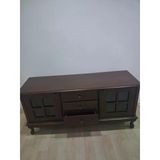 Tv Sehpa Klasik Pencere St 90567 Model Ahşap Kayın Aslan Ayak Ceviz Renk 125