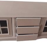 Tv Sehpa ST 17454 Pencere W+indovs Klasik Model Kayın Aslan Ayak Ham Renk El Yapım
