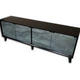 Tv Sehpa St 17959 Modern Konik Ayna Parlak Gri Modern Kayin Retro Ayak El Yapim