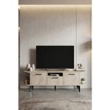 TV Sehpası 160 cm Modern 3 Kapaklı Tv Sehpa Çok Amaçlı Konsol Ünitesi Mira 5038 Beyaz