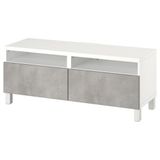 Tv sehpası, beyaz-açık gri, 120x42x48 cm, KALLVIKEN, fren raylı