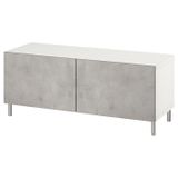 Tv Sehpası, Beyaz-Açık Gri, 120X42X48 Cm, Kallvıken