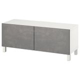 Tv sehpası, beyaz-koyu gri, 120x42x48 cm, KALLVIKEN