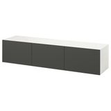 Tv sehpası, beyaz-koyu gri, 180x42x38 cm, LAPPVIKEN