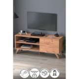 Tv Sehpası Kapaklı Tv Sehpası Raflı Tv Ünitesi Televizyon Sehpası 100 X 35 Cm Malta Çam Çam