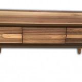 Tv Sehpasi St 13694 Egik Bombe Model Ahsap Kayin Retro Ayak Parlak Ceviz El Yapim