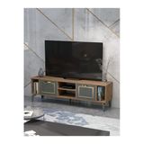 Tv Sehpası Tv Ünitesi Atlantik Çam Antrasit Gold 160 Cm Linya 5040