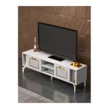 Tv Sehpası Ünitesi Tekli Orta Sehpa 3'lü Zigon Sehpa Set Üç Ürün Beyaz