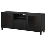 Tv sehpası, venge, 180x42x74 cm, LAPPVIKEN/SINDVIK, çıt çıt raylı