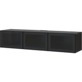 Tv Sehpası, Venge-Füme Cam, 180X42X38 Cm, Glassvık - Gri