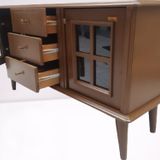 Tv St Sehpa 18169 Windovs Model Ahsap Kayin Torna Retro Ayak Ceviz Renk El Yapim