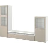 Tv Ünitesi, Beyaz-Açık Gri-Bej, 300X42X193 Cm, Lappvıken/sındvık, Çıt Çıt Raylı