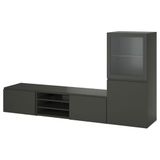 Tv ünitesi, koyu gri, 240x42x129 cm, SINDVIK/VÄSTERVIKEN, fren raylı