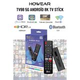 Tv98 5g Android 8k Tv Stick Akıllı Tv Dönüştürücü Dual Wifi Bluetooth Destekli Tv Stick
