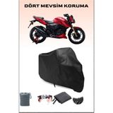 Tvs Apache Rtr 200 Uyumlu Siyah Motorsiklet Branda, Motor Örtüsü - Siyah, Arka Çanta ve Kilit Uyumsuz