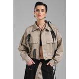 tw3 Kadın Oversize Bağcık Detaylı Tasarım Ceket