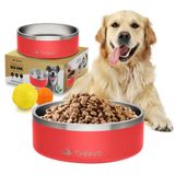 Tweevo Paslanmaz Çelik Büyük Köpek Kasesi 2 Kauçuk Toplar - 44oz - 7 Renk Seçeneği Dayanıklı, Kaymaz, Yalıtımlı Köpek Kasesi, Orta, Büyük ve Ekstra Büyük Köpekler için Yalıtımlı Köpek Maması Kaseleri
