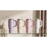 Twenkle 900 ml Pipetli ve Kulplu Termos Mug - 304 Kalite Paslanmaz Çelik Kişisel Matara - Renkli